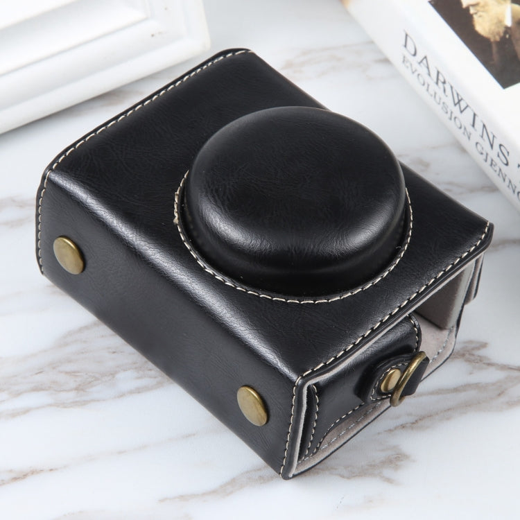 For Sony ZV-1F Vlog Camera Full Body Magnetic Leather Camera Case Bag with Strap, For Sony ZV-1F with Magnetic