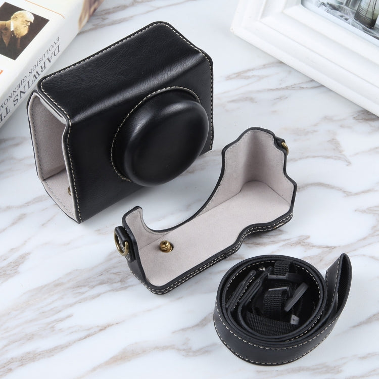 For Sony ZV-1F Vlog Camera Full Body Magnetic Leather Camera Case Bag with Strap, For Sony ZV-1F with Magnetic