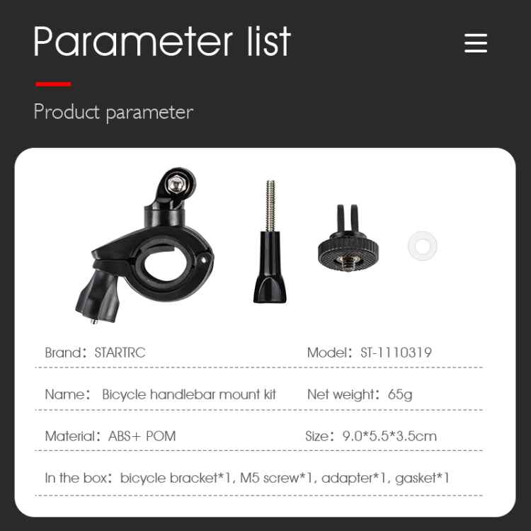 STARTRC Upgrade Bike Handlebar Fixed Mount Holder For DJI OSMO 360 / Action 3 / Action 2 / OSMO Action