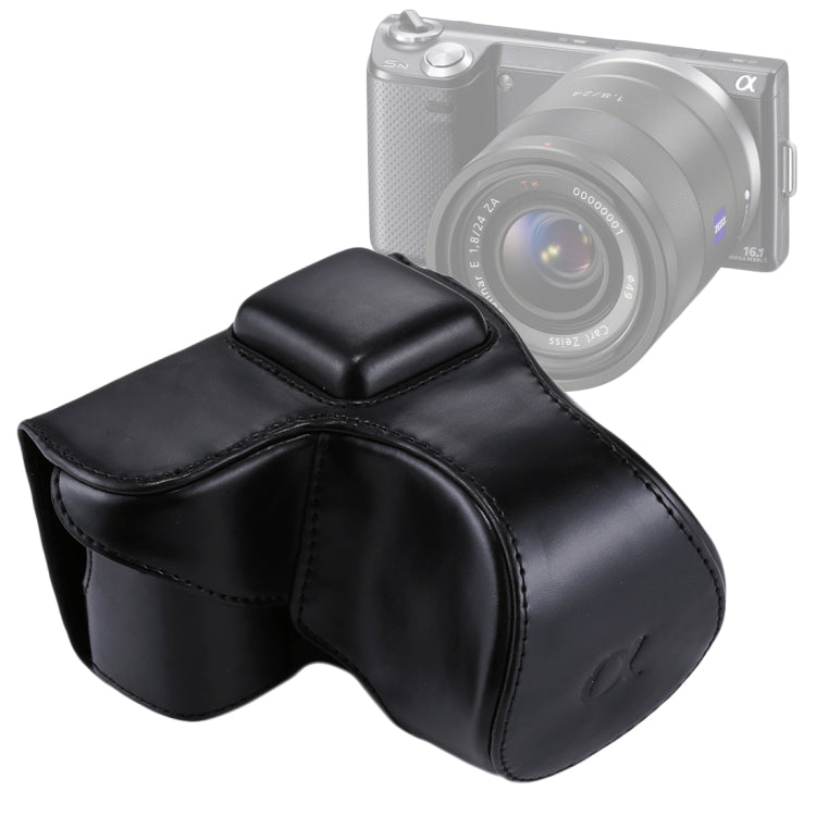 Full Body Camera PU Leather Case Bag with Strap for Sony NEX 5N / 5R / 5T (16-50mm / 18-55mm Lens)
