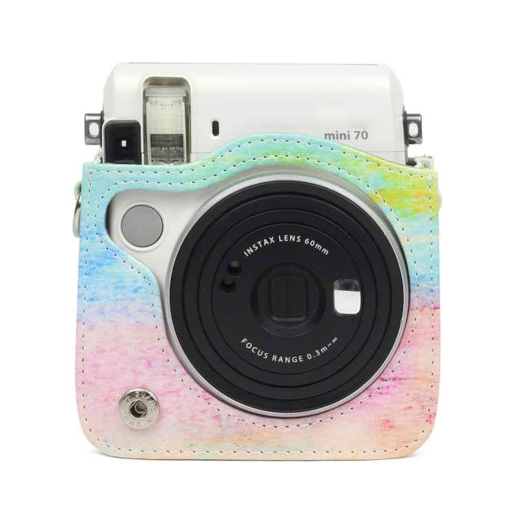 Rainbow Oil painting Pattern PU Leather Protective Camera Case Bag For FUJIFILM Instax Mini70 Camera
