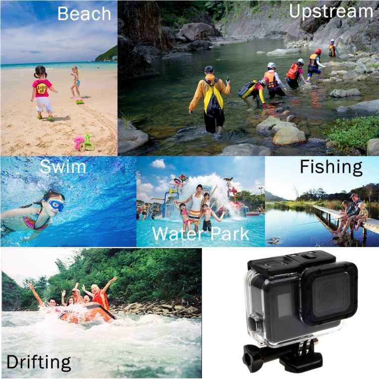 For GoPro HERO6 /5 30m Waterproof Housing Protective Case + Hollow Back Cover with Buckle Basic Mount & Screw, No Need to Disassemble Lens(GP413)