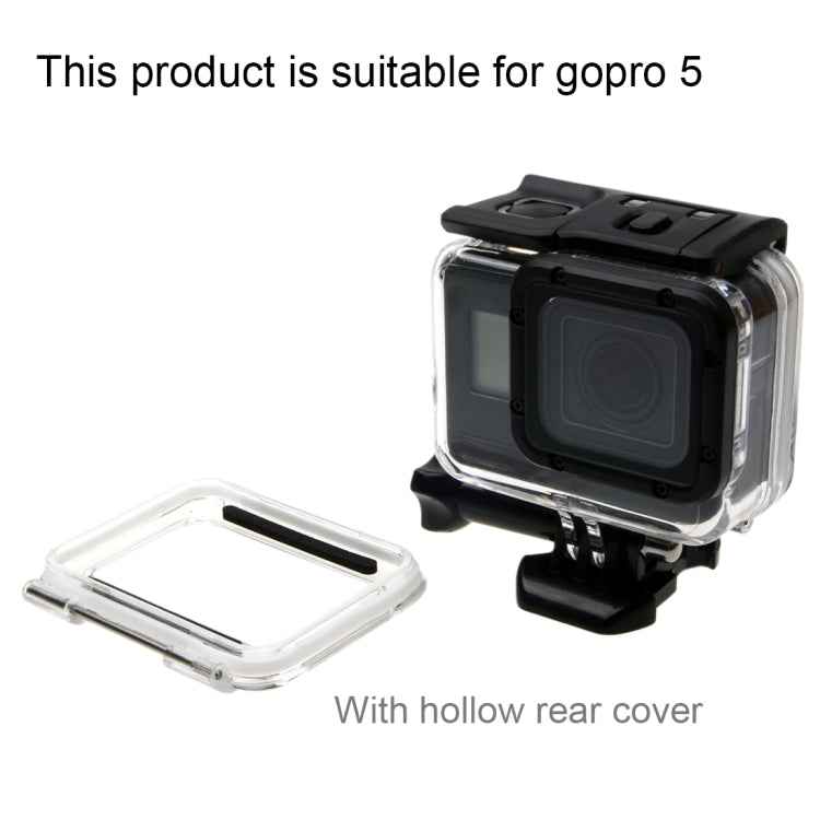 For GoPro HERO6 /5 30m Waterproof Housing Protective Case + Hollow Back Cover with Buckle Basic Mount & Screw, No Need to Disassemble Lens(GP413)