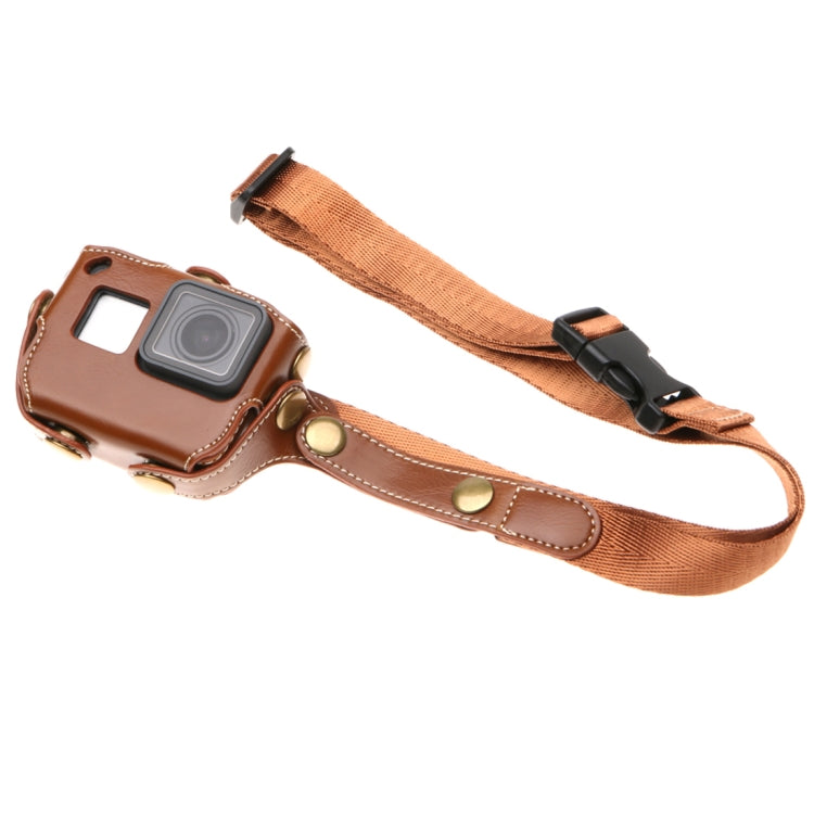 For GoPro HERO7 Black /6 /5 PU Leather Housing Case with Neck Strap & Buttons, PU Leather (Brown), PU Leather (Coffee), PU Leather (Black)