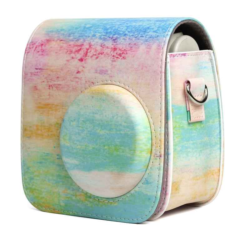 Rainbow Oil painting Pattern PU Leather Protective Camera Case Bag For FUJIFILM Instax Mini 7S / 7C Camera