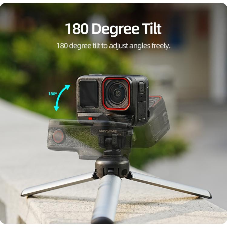 Sunnylife Magnetic Quick Release Adapter Mount 1/4 180 Tilt Adjustable Selfie Stick Adapter Stand for Insta360 X4 Air / X5 / Ace Pro 2 / 1 / Ace, AD136 For Insta360 X4 Air / X5