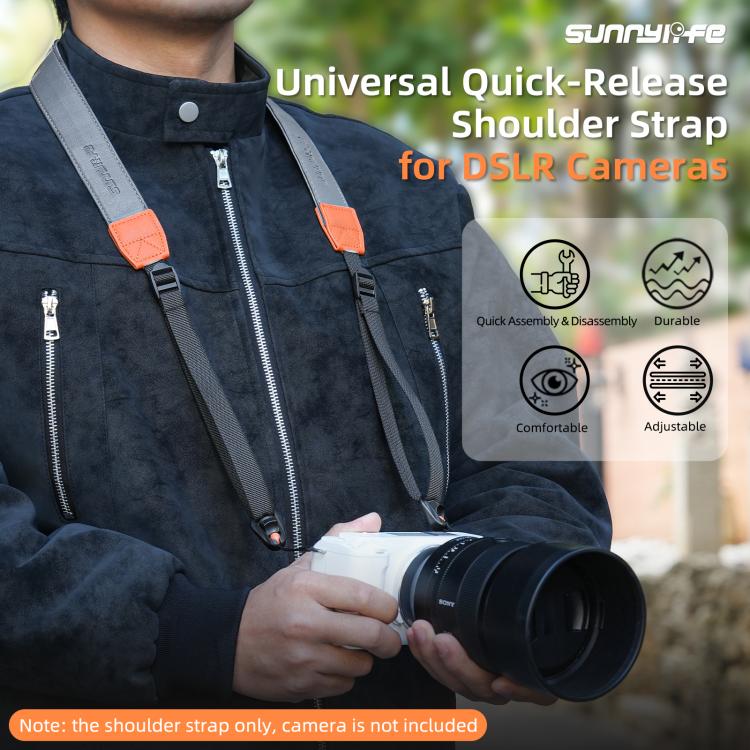 Sunnylife Universal Quick-Release Shoulder Strap Adjustable Shoulder Lanyard 3.2cm-Wide Safe Rope for DSLR Cameras
