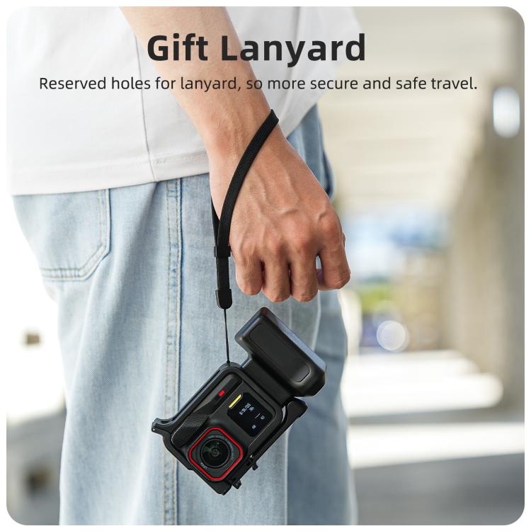 Sunnylife Street Photography Handle Ergonomic Hand Grip Quick Release Shutter Handle for Insta360 Ace Pro 2 / 1, EP2-BK037 For Insta360 Ace Pro 2 / 1