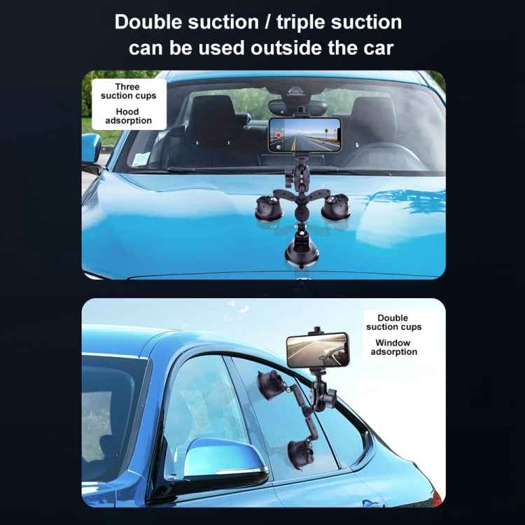 Single Suction Cup Articulating Friction Magic Arm Phone Clamp Mount