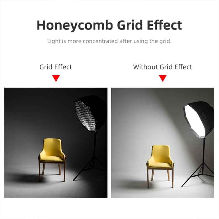 TRIOPO S65 Diameter 65cm Honeycomb Grid Octagon Softbox Reflector Diffuser for Studio Speedlite Flash Softbox