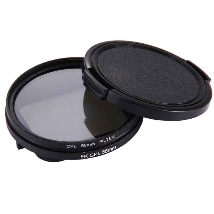 58mm 3 in 1 Round Circle CPL Lens Filter with Cap for GoPro HERO7 Black/6 /5