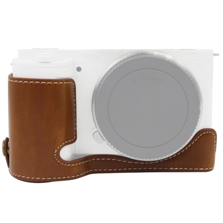 1/4 inch Thread PU Leather Camera Half Case Base for Sony ZV-E10 / ZV-E10L, For Sony ZV-E10