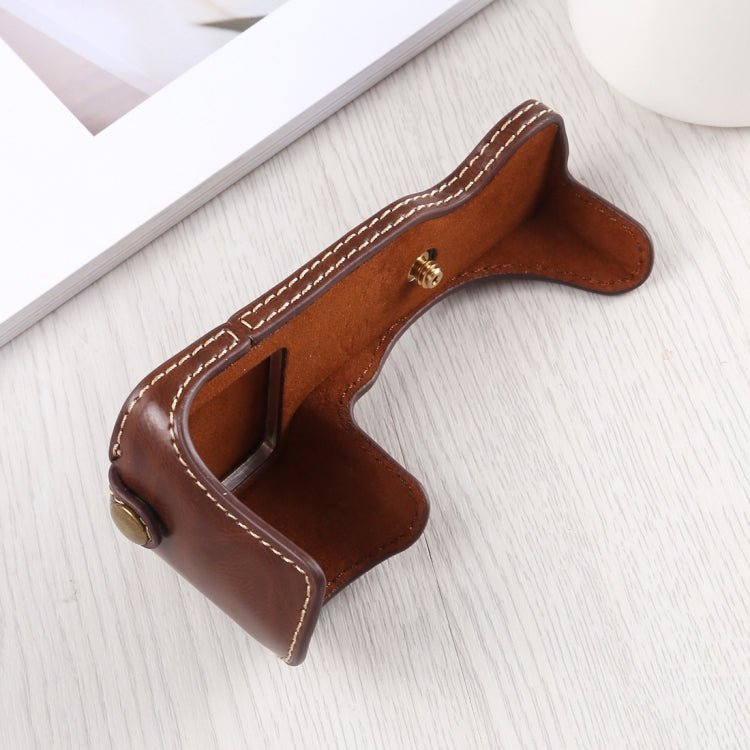 1/4 inch Thread PU Leather Camera Half Case Base for Sony A6400 / ILCE-A6400