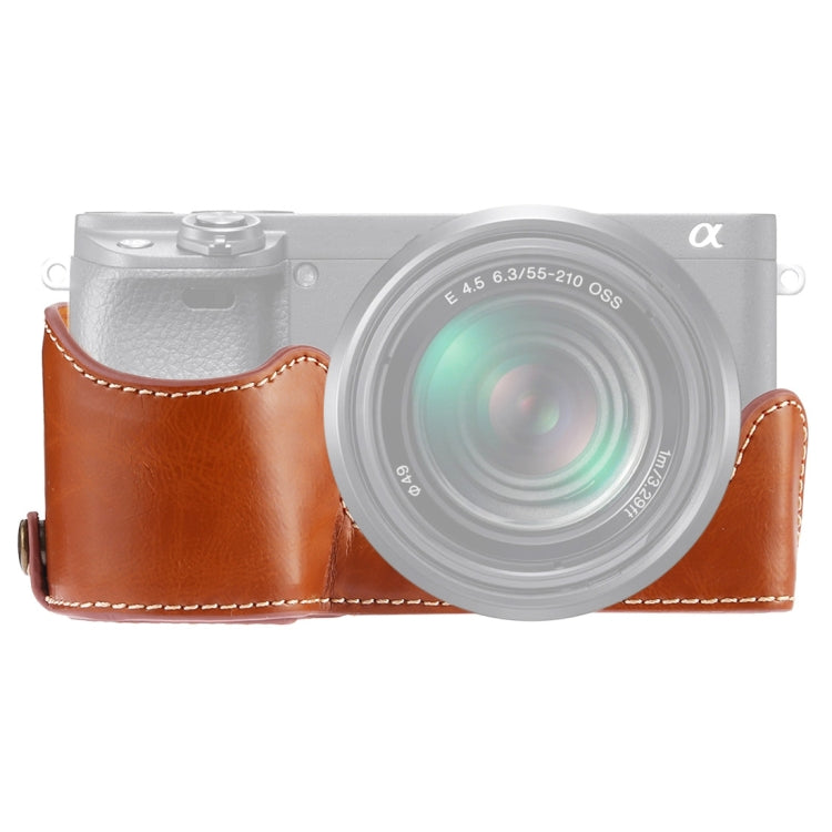 1/4 inch Thread PU Leather Camera Half Case Base for Sony A6400 / ILCE-A6400, For Sony A6400