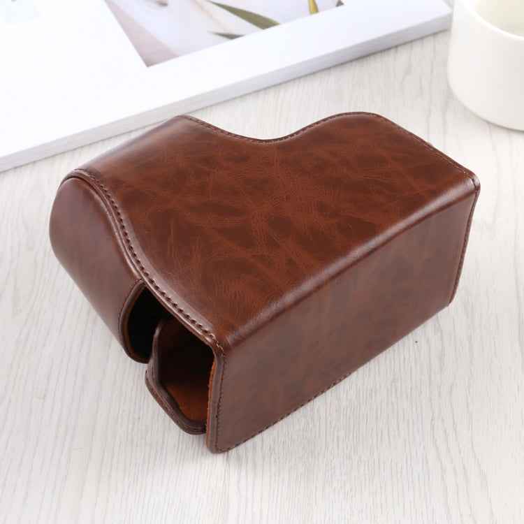 Full Body Camera PU Leather Case Bag with Strap for Sony A6400 / ILCE-A6400