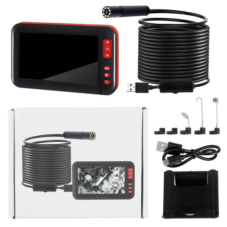 P20 4.3 Inch Screen Display HD1080P Inspection Endoscope with 8 LEDs, Length: 5m, Lens Diameter: 8mm, Hard Line