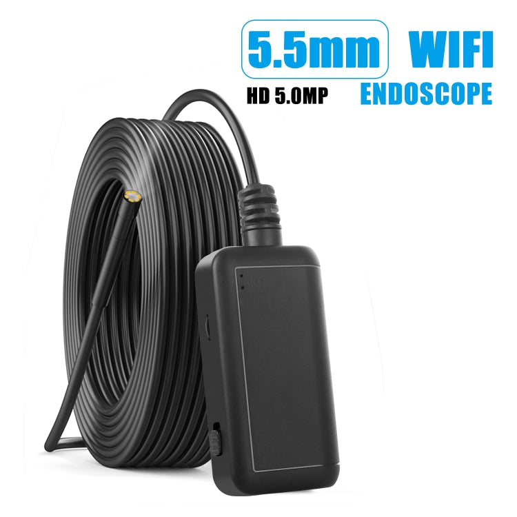 F220 5.5mm HD 5.0MP WIFI Endoscope Inspection Camera with 6 LEDs, Length: 5m