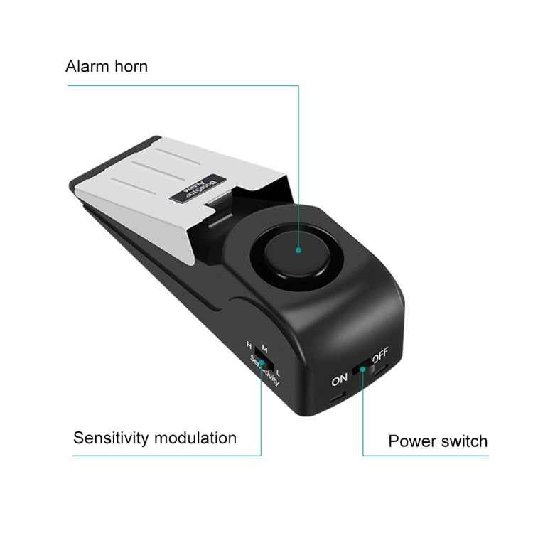 120dB Wedge Shape Door Stop Alarm Home Security Thief Prevention Device