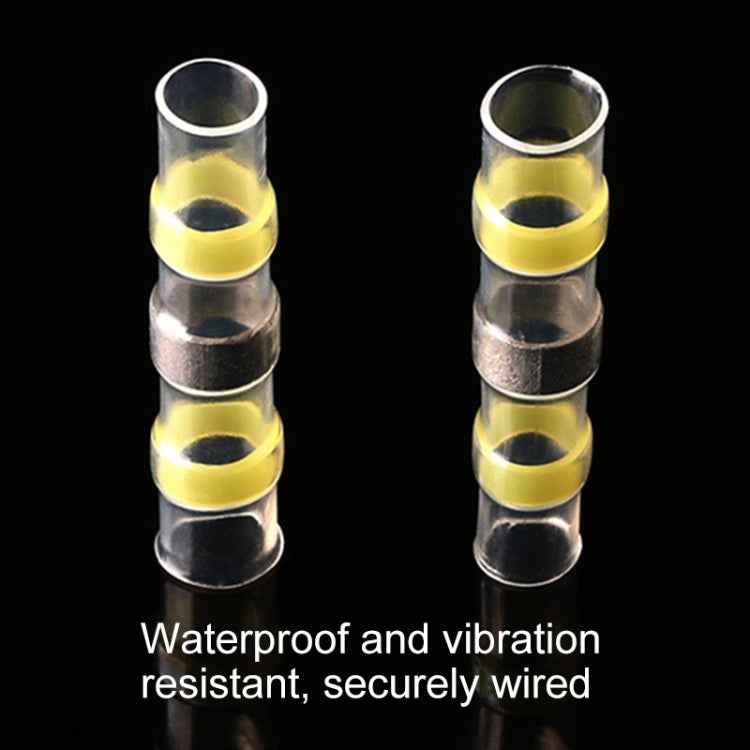 100 PCS AWG12-10 4-6mm Seal Heat Shrink Butt Wire Connectors Yellow Terminals Solder Sleeve