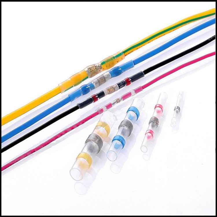 100 PCS AWG22-18 0.5-1.5mm Seal Heat Shrink Butt Wire Connectors Red Terminals Solder Sleeve