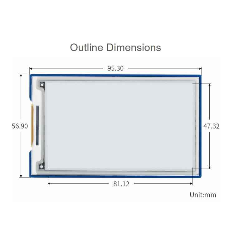 Waveshare 3.7 inch 480x280 Pixel E-Paper E-Ink Display Module for Raspberry Pi Pico, 4 Grayscale, SPI Interface