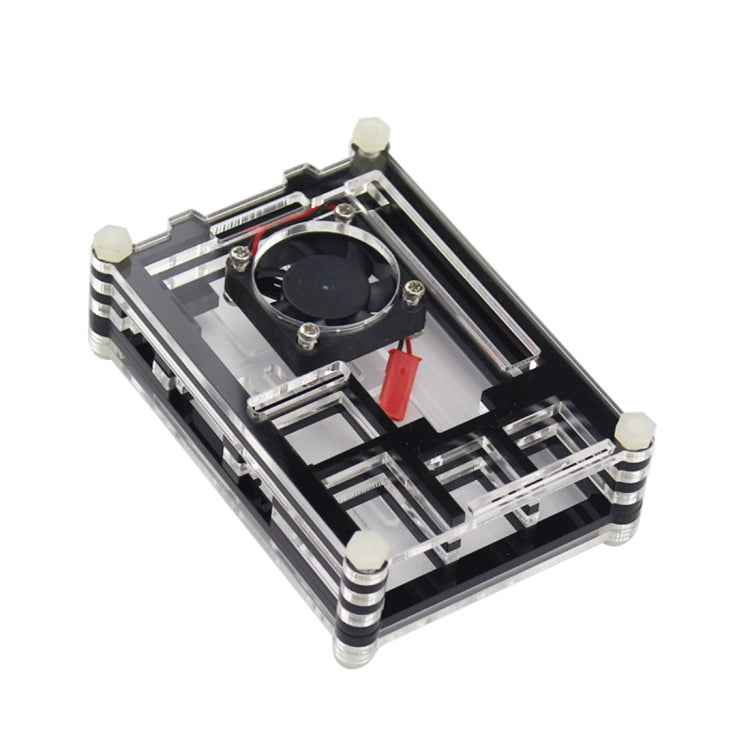 9 Layers Acrylic Box Shell Case with Cooling Fan for Raspberry pi 3