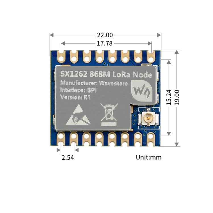 Waveshare Core1262-868M Anti-Interference SX1262 LoRa Module, EU868 Band