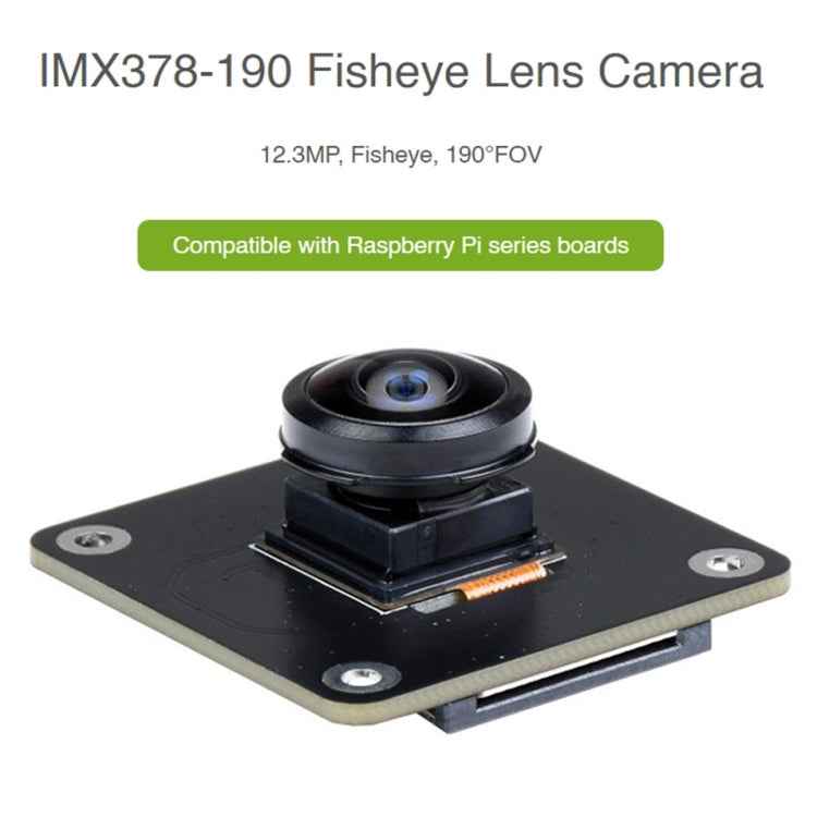 Waveshare IMX378-190 Fisheye Lens 12.3MP Wider Field Camera for Raspberry Pi