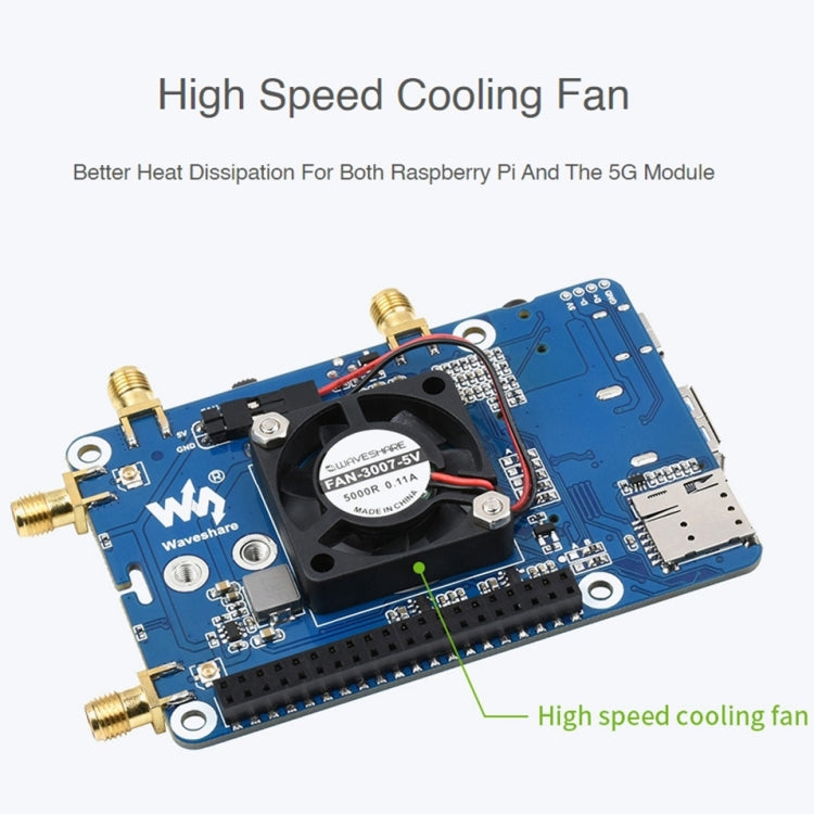 Waveshare SIM8202G-M2 5G HAT B Multi Band Snapdragon X55 Module Board for Raspberry Pi