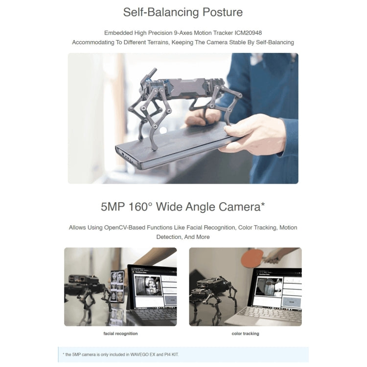 Waveshare WAVEGO 12-DOF Bionic Dog-Like Robot, Extension Pack, Extension Pack