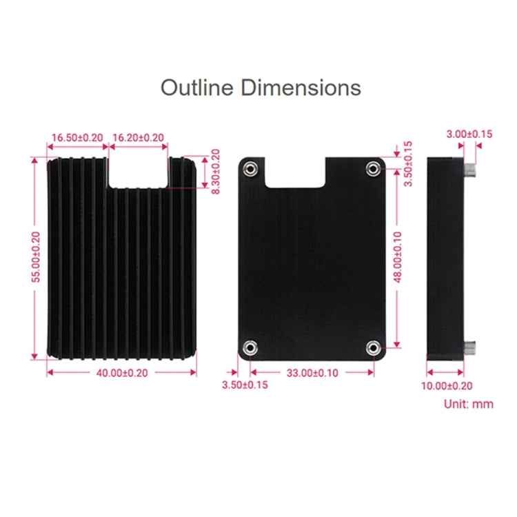 WAVESHARE Aluminum Heatsink for Raspberry Pi CM4, with Antenna Notch