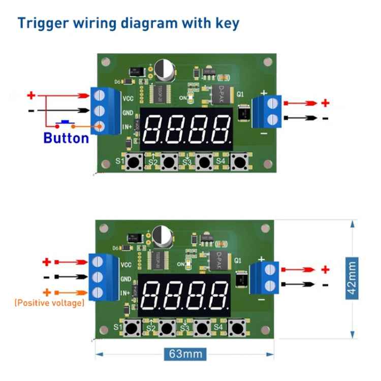 DC 5-30V MOS LED Display Automation Cycle Delay Timer Module Switch Control Delay Time Relay