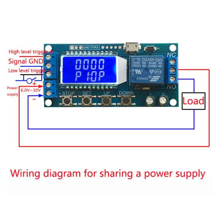 XY-LJ02 6-30V Micro USB Digital LCD Display Time Delay Relay Module Control Timer Switch