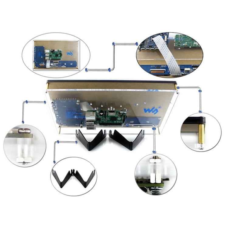 WAVESHARE 10.1inch Resistive Touch Screen LCD, HDMI interface with Case, Supports Multi mini-PCs