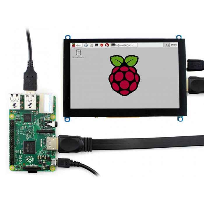 WAVESHARE 5 Inch HDMI LCD (H) 800x480 Touch Screen for Raspberry Pi Supports Various Systems