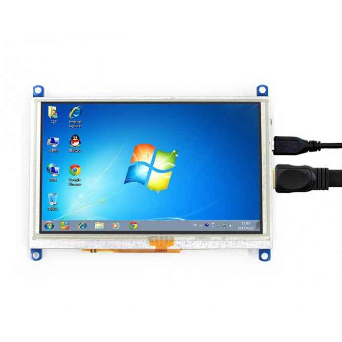 WAVESHARE 5 Inch HDMI LCD (G) 800x480 Touch Screen for Raspberry Pi Supports Various Systems