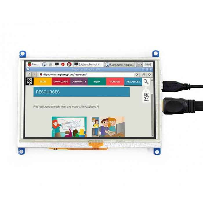 WAVESHARE 5 Inch HDMI LCD (G) 800x480 Touch Screen for Raspberry Pi Supports Various Systems
