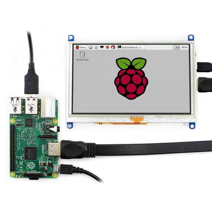 WAVESHARE 5 Inch HDMI LCD (G) 800x480 Touch Screen for Raspberry Pi Supports Various Systems