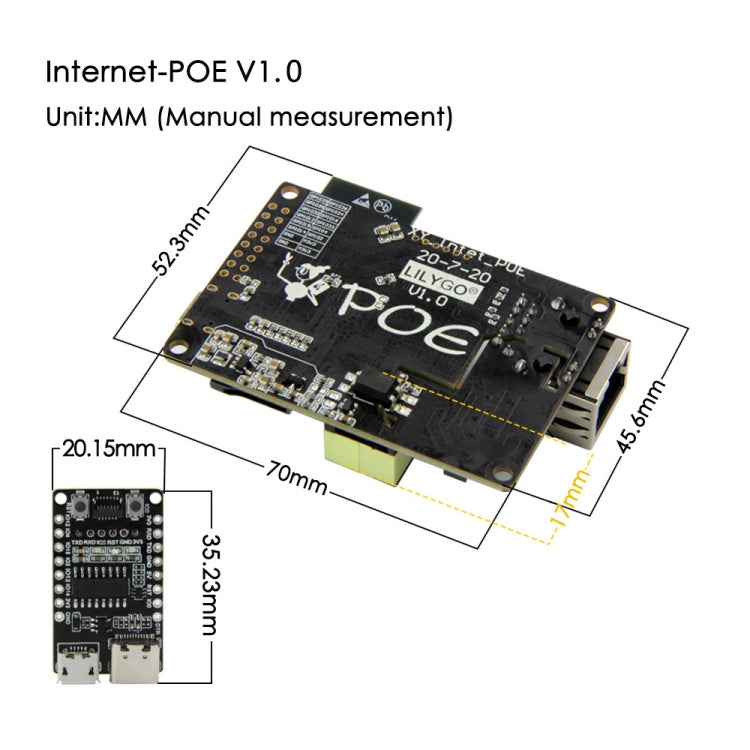 TTGO T-Internet-POE ESP3 Module Downloader Extension Board