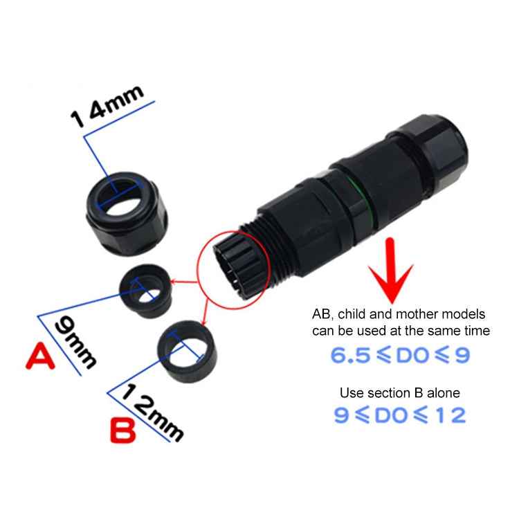 XY-17 IP68 Waterproof 3 Pin Straight Cable Connector