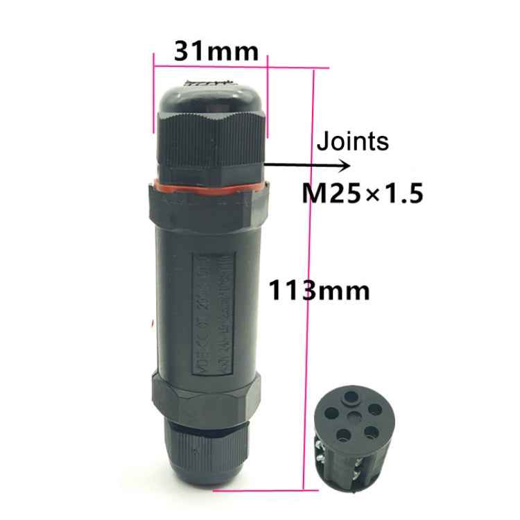 XY25 IP68 Waterproof 5 Pin Straight Cable Connector