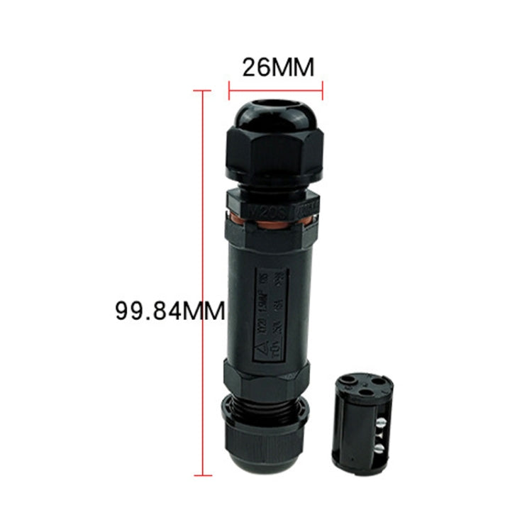 XY20 IP68 Waterproof 3 Pin Straight Cable Connector, XY20