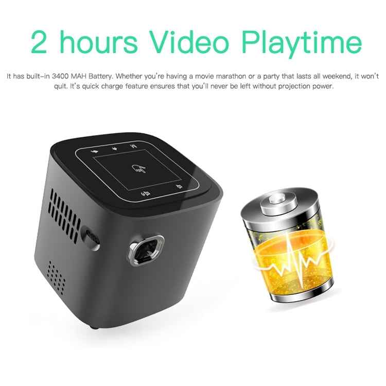 Wejoy S12 50 ANSI Lumen 1920x1080P Android 7.1 HD Bluetooth 4.1 WiFi Smart 3D Projector, 1G+16G