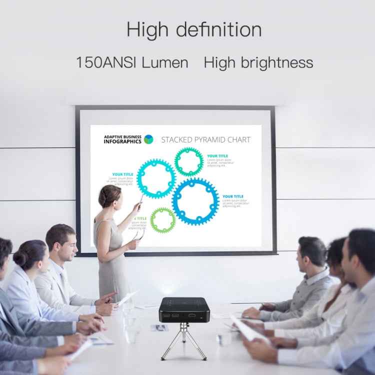 D13 2+16G 854 x 480 Android 7.1.2 Mini Pocket Projector 4K DLP Smart Handheld LED WIFI Home Theater Projector, Support USB / TF / HDMI