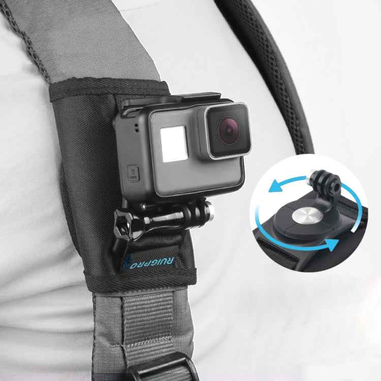 RUIGPRO Hook and Loop Fastener Backpack Rec-Mounts Clip Clamp Mount with Screw for GoPro, Insta360, DJI and Other Action Cameras