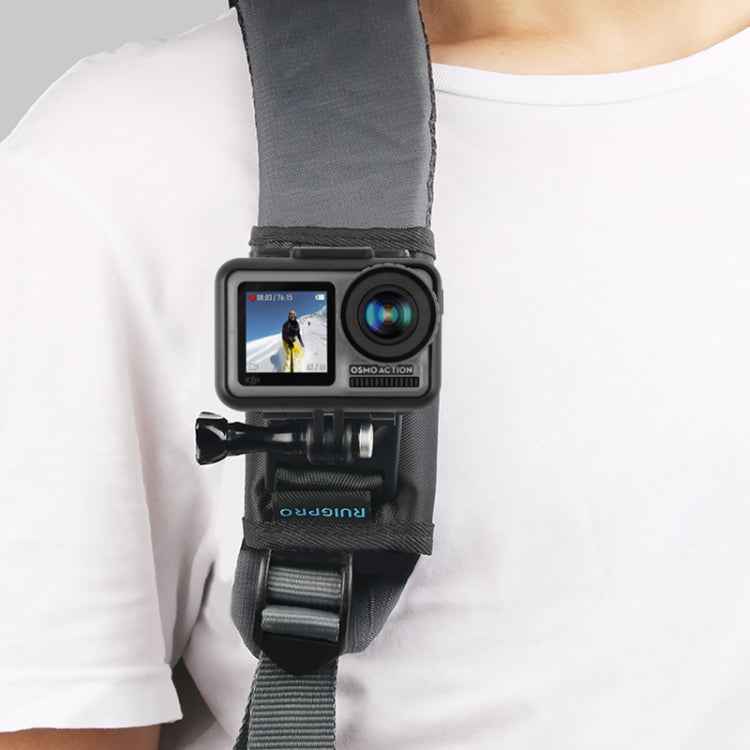 RUIGPRO Hook and Loop Fastener Backpack Rec-Mounts Clip Clamp Mount with Screw for GoPro, Insta360, DJI and Other Action Cameras