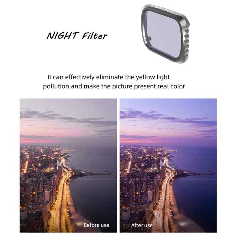 JSR KS 8 in 1 UV + CPL + ND8 + ND16 + ND32 + ND64 + STAR + NIGHT Lens Filter for DJI Air 2S, Aluminum Frame
