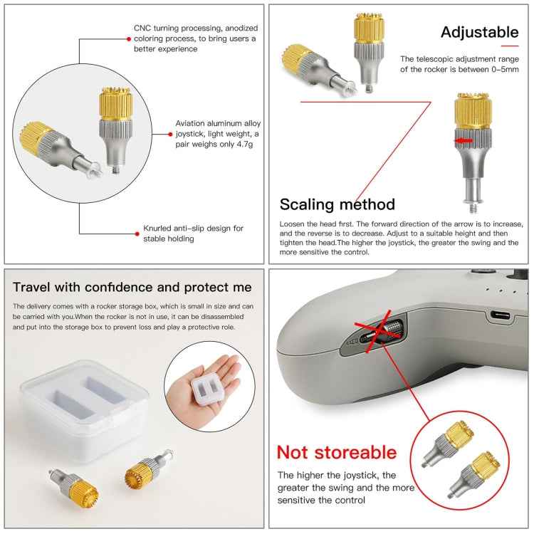 RCSTQ Two-color Retractable Thumb Rocker Joystick for DJI FPV Combo Drone Remote Control