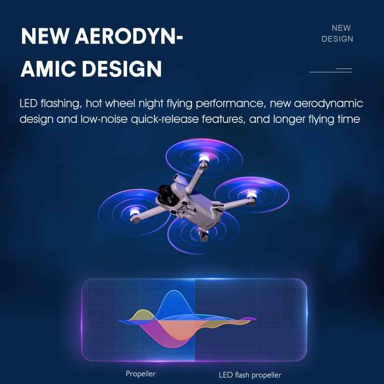 For DJI Mini 4 Pro / Mavic Mini 3 Pro STARTRC 2 Pairs Color LED Flash Lamp Low Noise Propellers