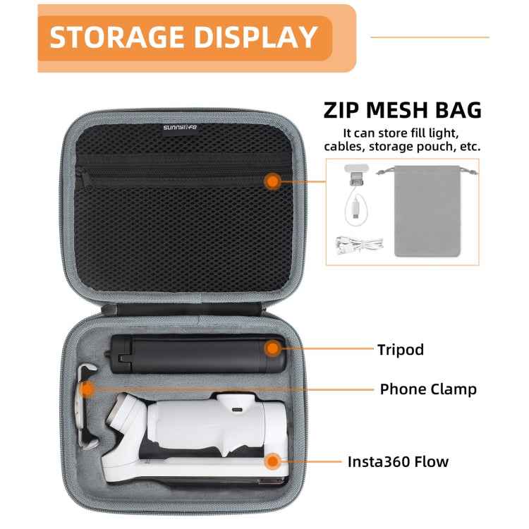 For Insta360 Flow Gimbal Sunnylife Portable Storage Bag Box